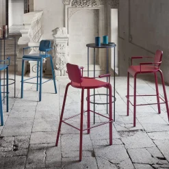 Rock Red Stool by Marc Sadler