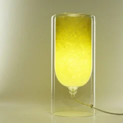 Rocklumìna Spherical S yellow table lamp