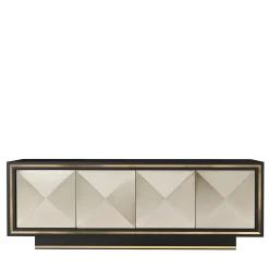 Roland Beige Wood And Brass 4-Door Sideboard