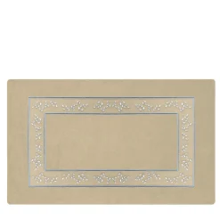 Roma Beige & White Light Blue Bath Mat