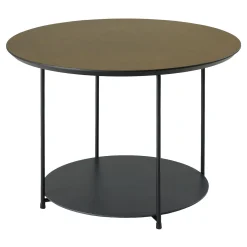Roma Medium Round Coffee Table With Bronze Spatulated Resin Top
