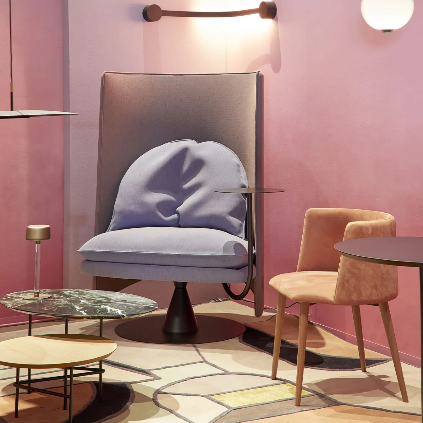 Roma284 Multicolor Armchair With Coffee Table