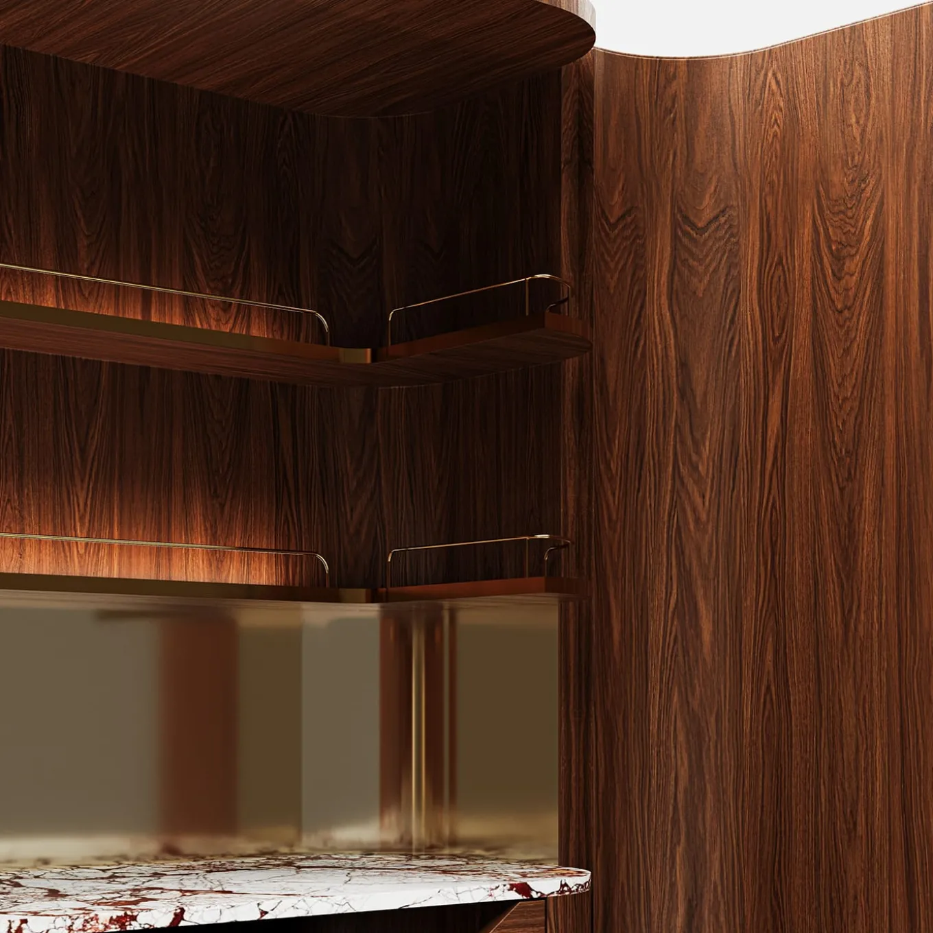 Roma Oak Wood Bar Cabinet