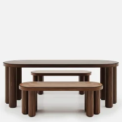 Roma Oak Wood Bench