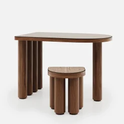 Roma Oak Wood Stool
