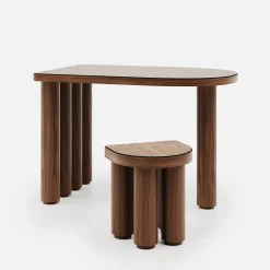 Roma Oak Wood Stool