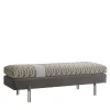 Roma Rectangular Brown Velvet Bench