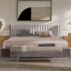 Roma Rectangular Brown Velvet Bench