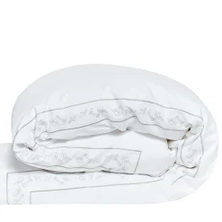 Roma White & Silver Olive US King Duvet Cover