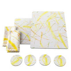 Roman breeze Set of 8 print glossy wood fiber coasters