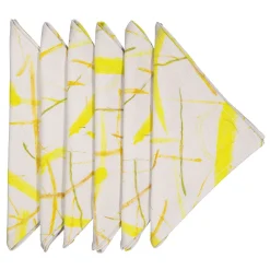 Roman Breeze Set of 6 print linen napkins