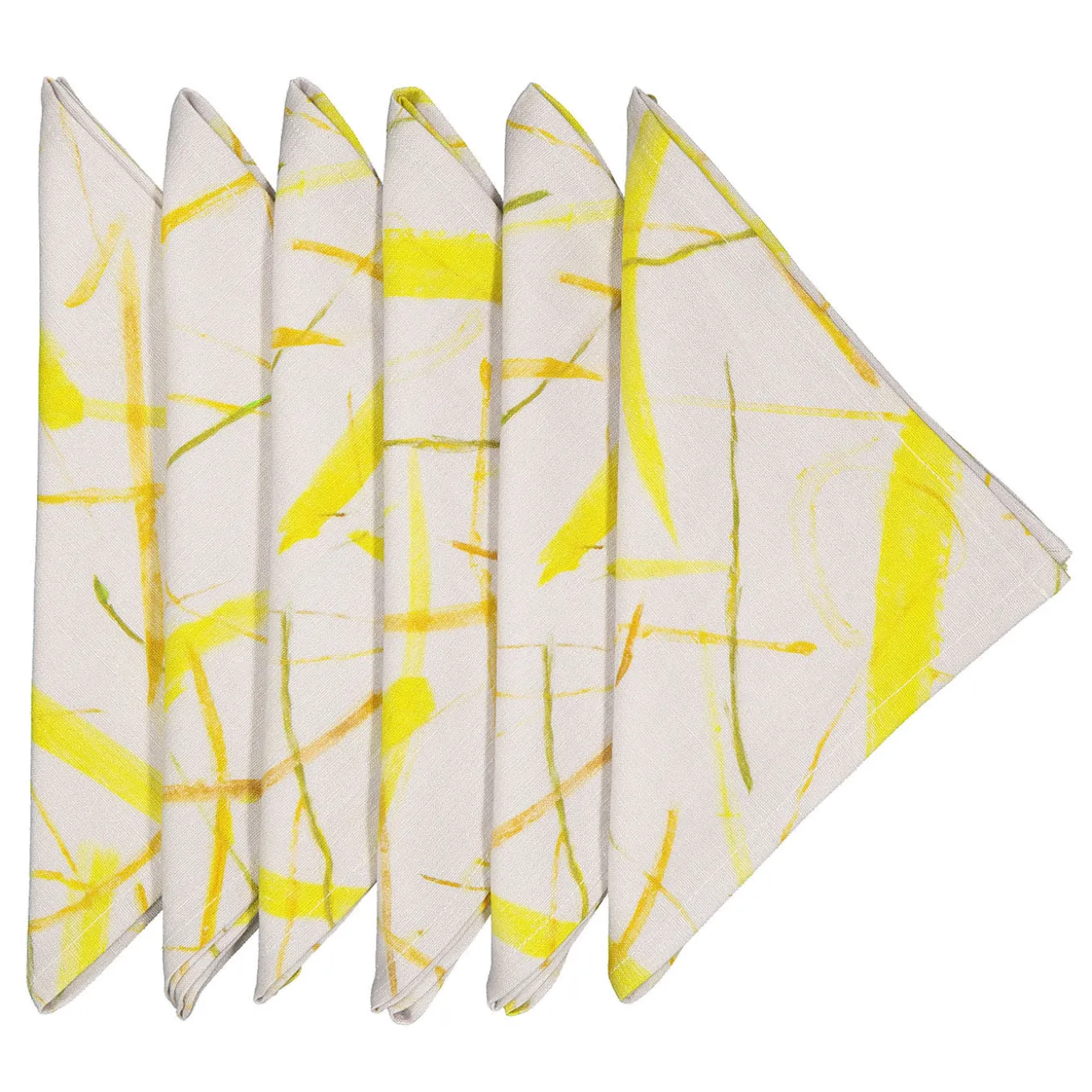 Roman Breeze Set of 6 print linen napkins