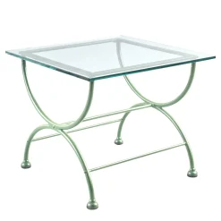 Rombi Light Green Low Table in Stainless Steel