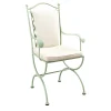 Rombi Outdoor Green Stainless Steel Chair with Armrests in Stainless Steel