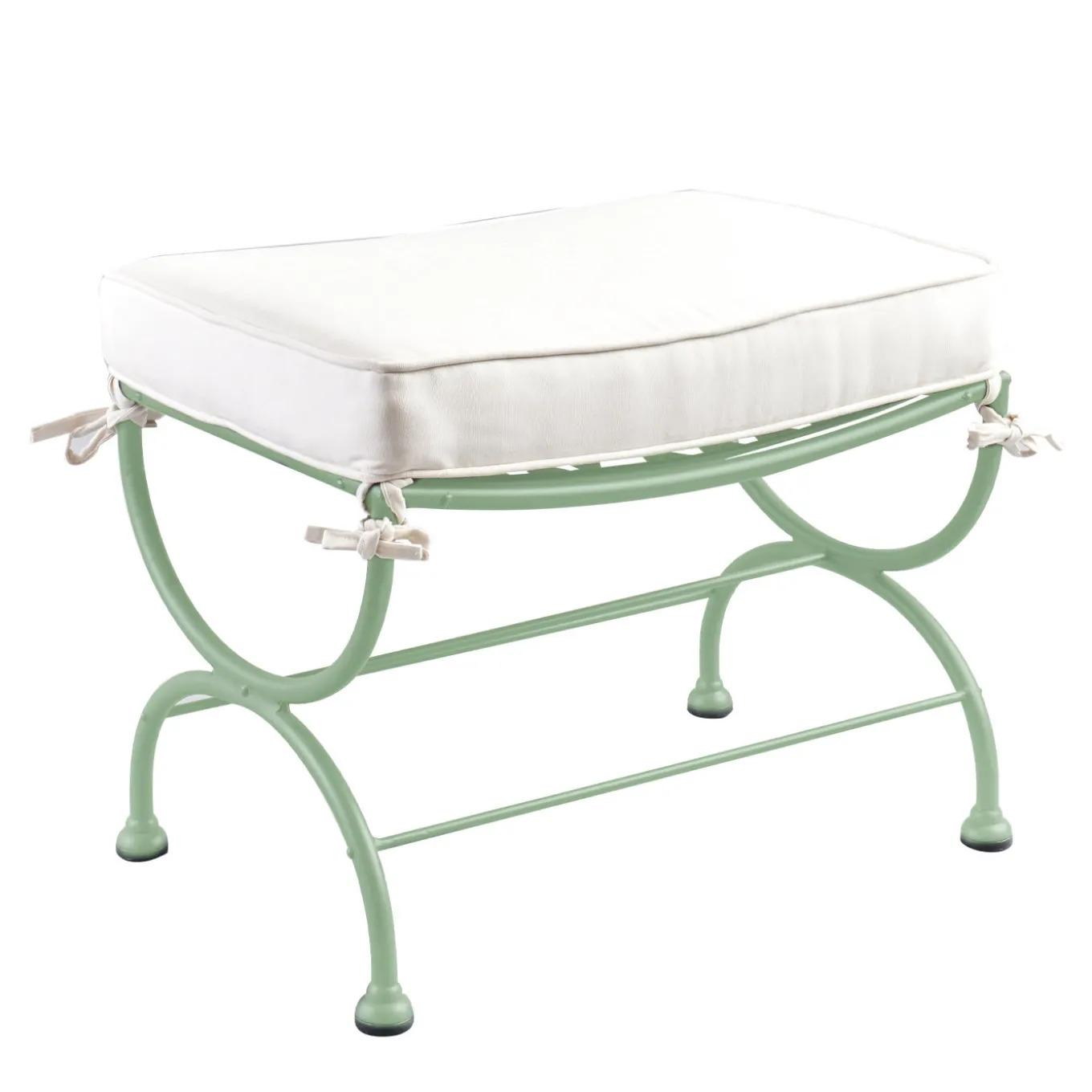 Rombi Outdoor Green Wrought Pouf in Stainless Steel