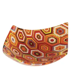 Rombo Hexagon Red Murano Glass Centerpiece by Andrea Orso