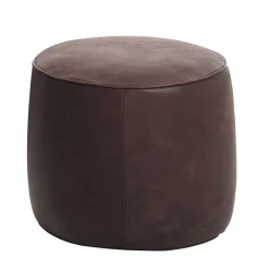Rondò Brown Leather Pouf