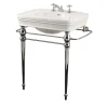 Rose White Ceramic and Chrome Finish Console