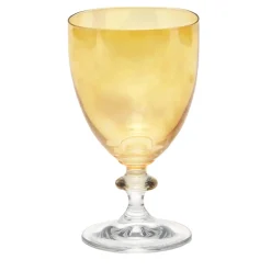 Rosy Set of 2 Amber Wine Glasses