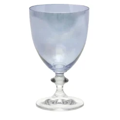 Rosy Set of 2 Blue Wine Glasses