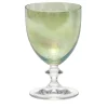 Rosy Set of 2 Green Wine Glasses