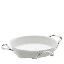 Round Baking Dish with Silver Holder by Itamar Harari