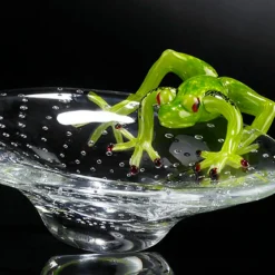 Round Bowl with Green Frog