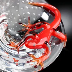 Round Bowl with Red Gecko