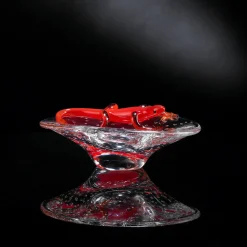 Round Bowl with Red Gecko