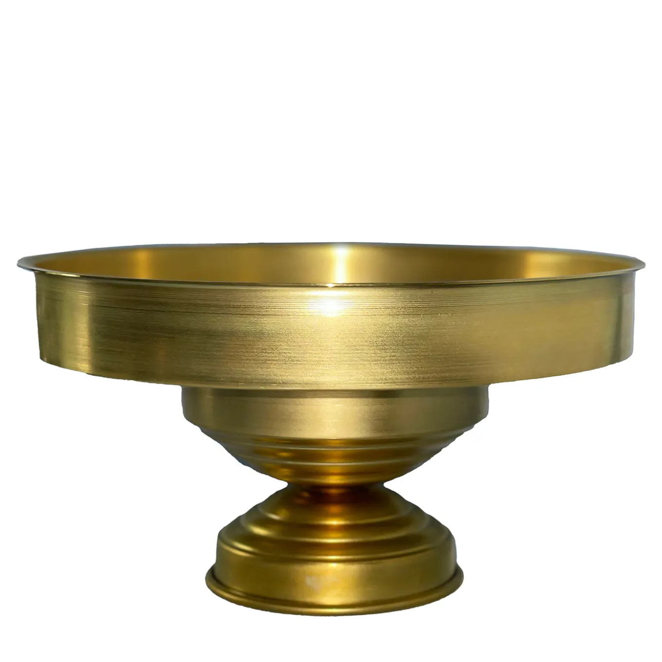 Round Brushed Brass Centerpiece