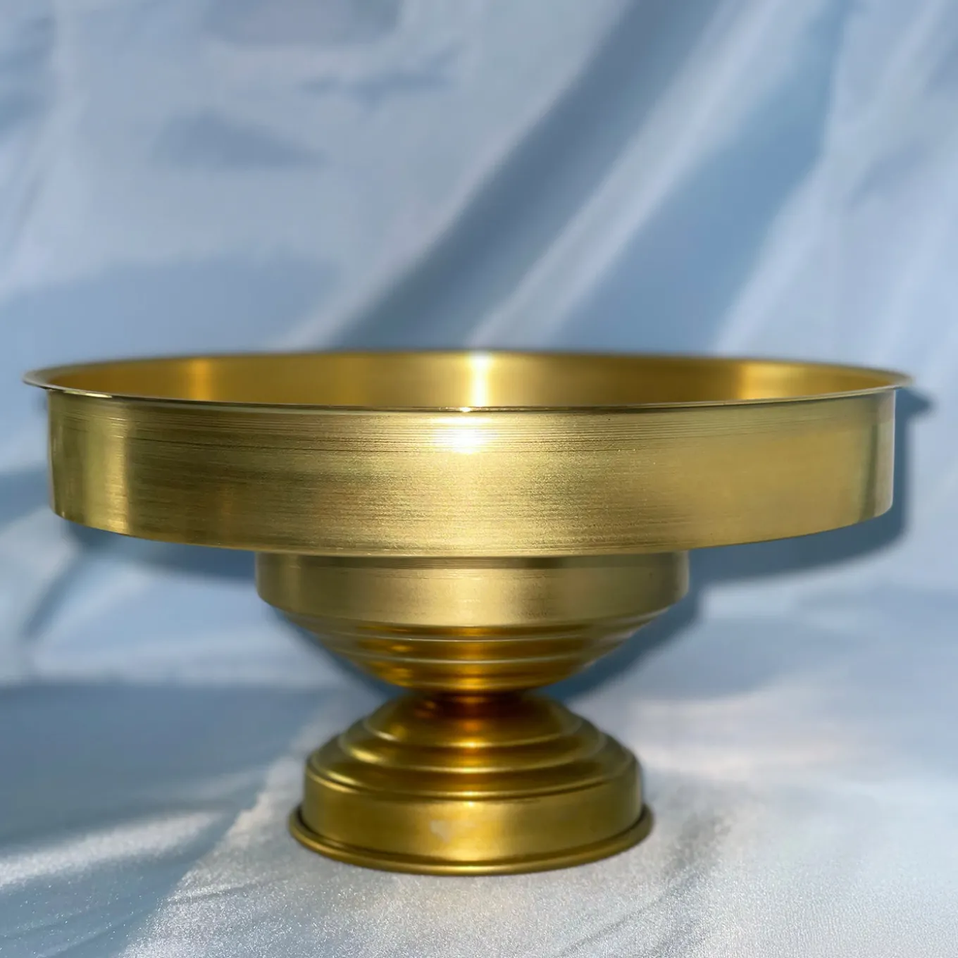 Round Brushed Brass Centerpiece