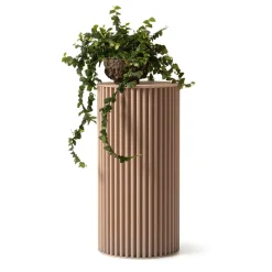 Round Corkcrete Taupe Aluminum Side Table #3