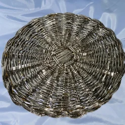 Round Silver Plated Woven Placemat