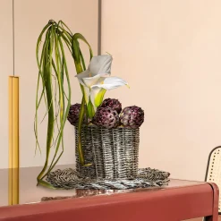 Round Silver Plated woven Cake Stand