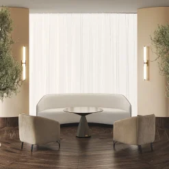 Round Smoked Oak Bistro Table