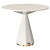 Round White Lacquered Wood Bistro Table