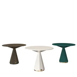 Round White Lacquered Wood Bistro Table