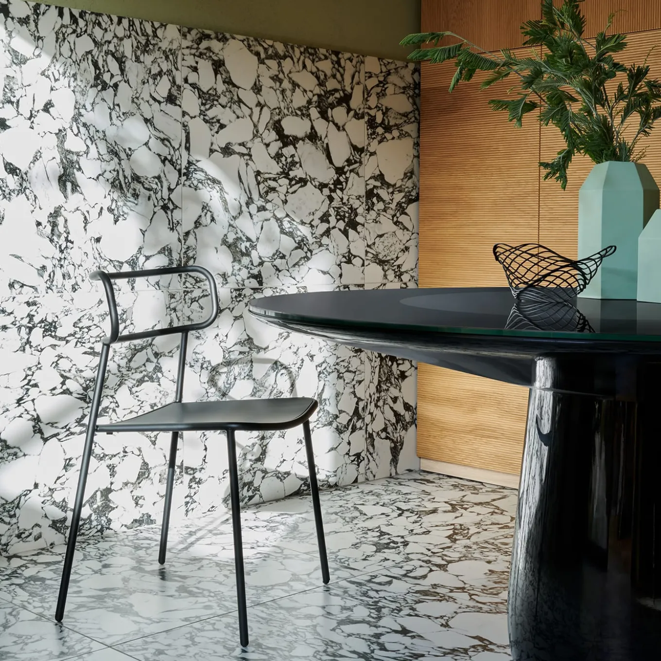 Roundel Black Crystal Dining Table by Claesson Koivisto Rune