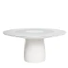 Roundel White Glass Round Table