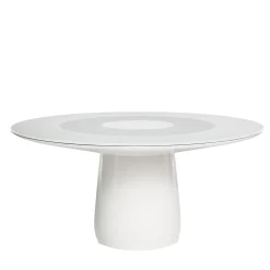 Roundel White Glass Round Table