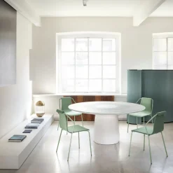 Roundel White Glass Round Table