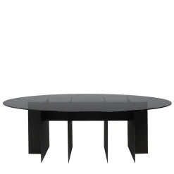 Roy Oval Black Dining Table by Filippo Montaina
