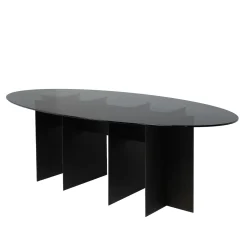 Roy Oval Black Dining Table by Filippo Montaina