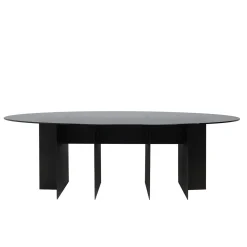 Roy Oval Black Dining Table by Filippo Montaina