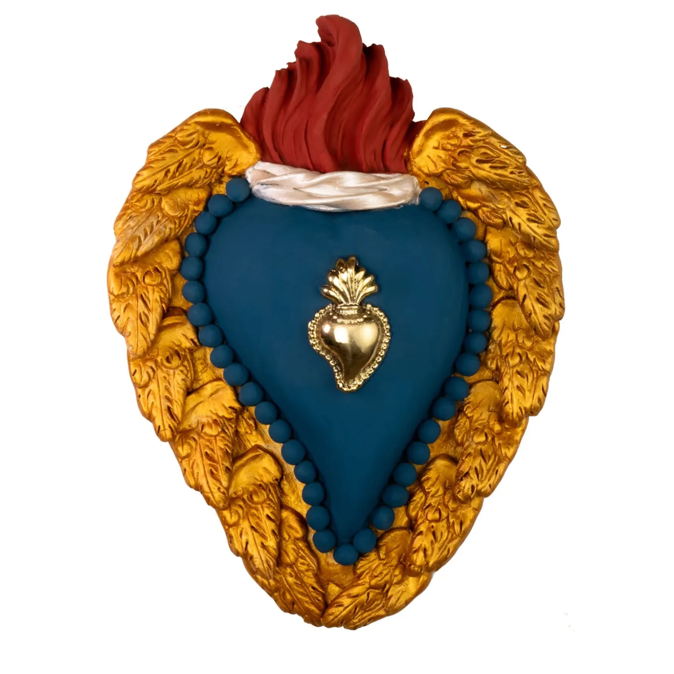Royal Family Heart Blue and Gold Ceramic Heart