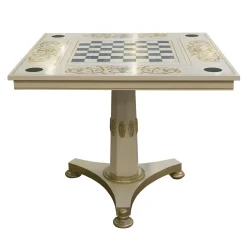 Royal Wood and Brass Checkboard Table