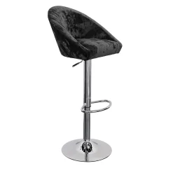 Rusty Black Velvet Bar Stool