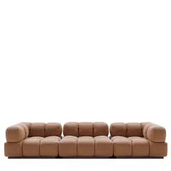 Sacai 3-Module Brown Leather Sofa