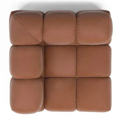 Sacai 3-Module Brown Leather Sofa