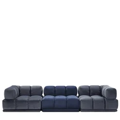 Sacai 3-Module Gray & Blue Sofa